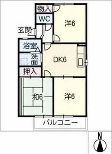 グリーンコートA【1階】の間取り
