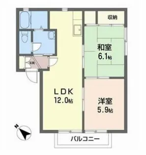 フロンティア1番館【2階】の間取り