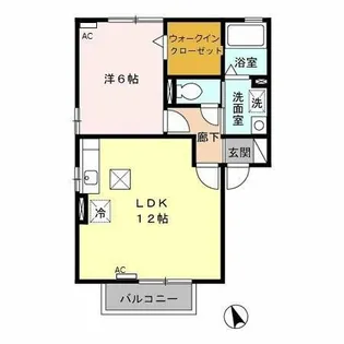セジュール二川【1階】の間取り