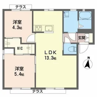 二色の浜グリーンヴィレッジA棟【1階】の間取り
