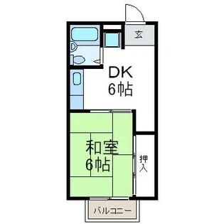 アメニティ八幡【202号室】の間取り