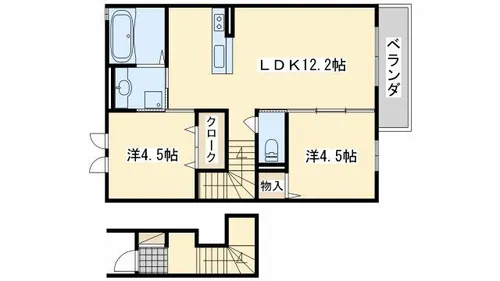 メゾンドボヌール秀B棟【2階】の間取り