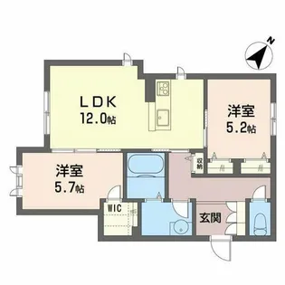 シャーメゾンガーデンズ若【1階】の間取り