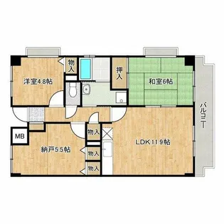 サンセール菊【4階】の間取り