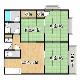 ハイツ山本D棟【2階】の間取り