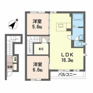 フレアコート【2階】の間取り
