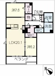 グランゲート滝川【4階】の間取り