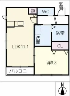 グランヴィラ虹ヶ丘【2階】の間取り