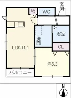 グランヴィラ虹ヶ丘【2階】の間取り