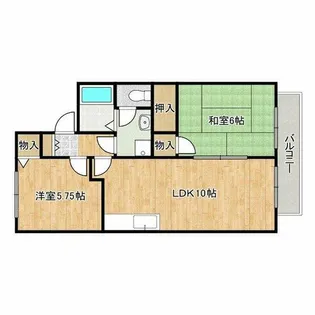 シャルムハイツ【1階】の間取り