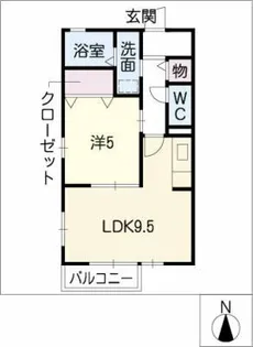 ファミール鳥神【1階】の間取り