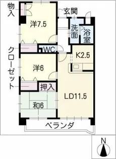 第2ヒルハイツ浅井【3階】の間取り