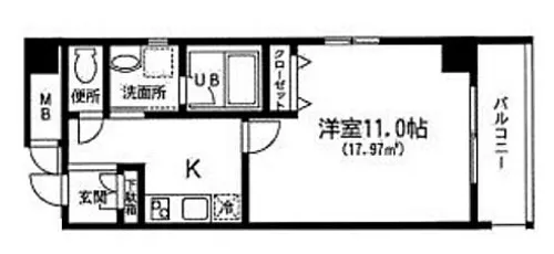 第15フクマルビル【9階】の間取り