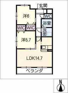 クレスト上名古屋【4階】の間取り