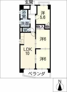 フェリス覚王山【3階】の間取り