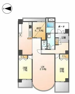 シティーアーク徳川【601号室】の間取り