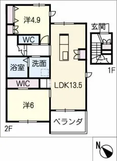 グラツィオーソ一宮富士【2階】の間取り