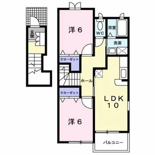 ペンサミエントC【2階】の間取り