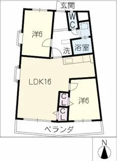 ヒルトップ鹿子【2階】の間取り