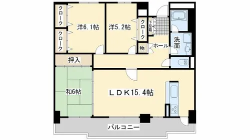 Casa Porto岸和田【7階】の間取り