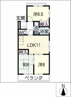 コーポメイ【3階】の間取り