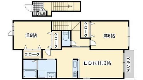 ウイズダム パレスB【2階】の間取り