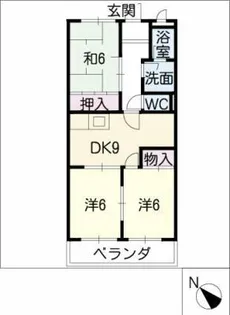 パークハイツ【3階】の間取り