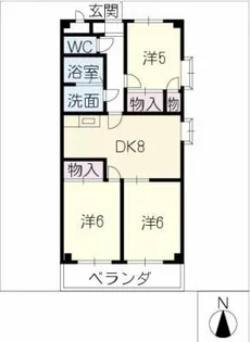 グレイシー高雄【3階】の間取り