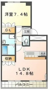 ステイタカダ【1階】の間取り
