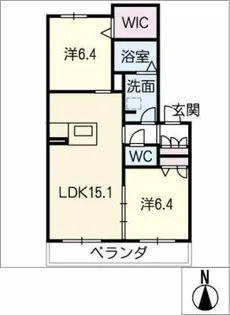 ヴィラコート檀溪【2階】の間取り