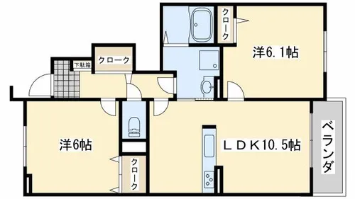 レスペランス Ⅱ【1階】の間取り