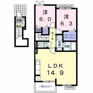 オーク リジェール【2階】の間取り