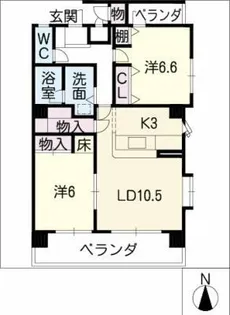リバーサイドステージ山王【5階】の間取り