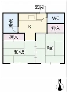 第二上中荘【1階】の間取り