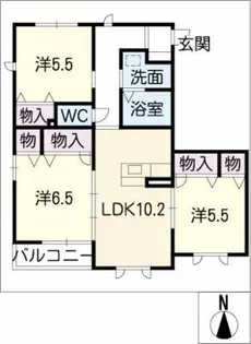 シャーメゾン川口【2階】の間取り