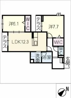 クレストリア【1階】の間取り