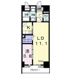 ラフレシールドゥ【8階】の間取り