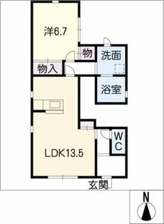 小坂ヒルズⅡC棟【1階】の間取り