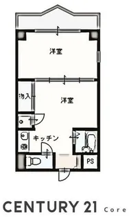 西河原マリーンハイツ 野洲市西河原【3階】の間取り