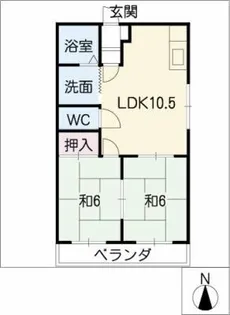稲葉ハイツ【4階】の間取り