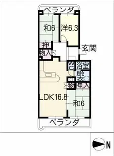 コンフォール瀬戸【1階】の間取り