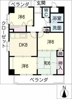 第五栄和マンション【1階】の間取り