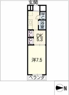 ドミール則武【1階】の間取り
