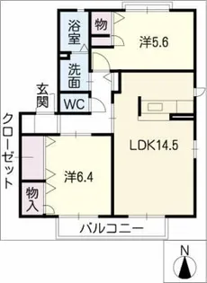 カーサボニータ A棟【1階】の間取り