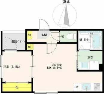 ハーモニーテラス日比野【3階】の間取り