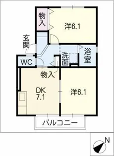 セゾンB【1階】の間取り
