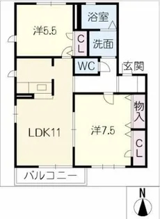 グリーンステージ表山【1階】の間取り