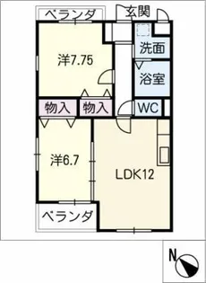 DearCourt H・Y【1階】の間取り