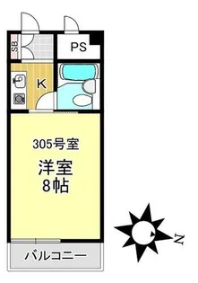 ヴィラ曽我部【305号室】の間取り