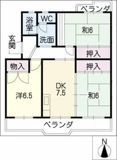 ハイツ梅坪【1階】の間取り